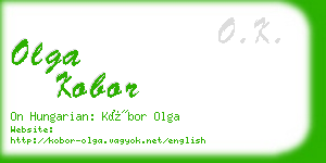 olga kobor business card